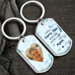 Exclusive Cloud Heart Thoughtful Photo Grandparents Keychain - Carry You Forever Quote - 89Prints