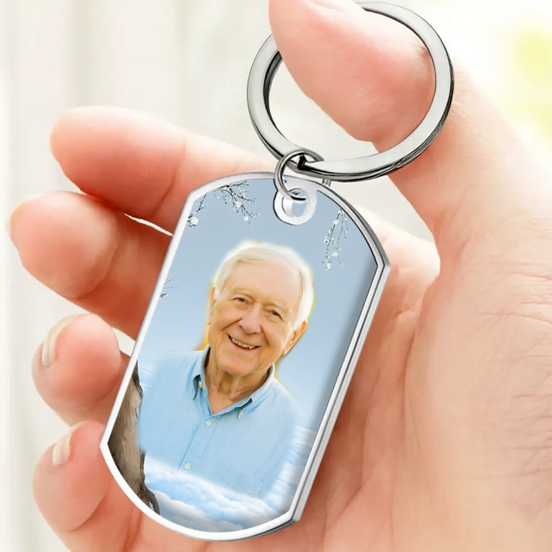 Individualized Heavenly Journey Memorial Calendar Grandparents Keychain - Custom Quote & Photo - 89Prints