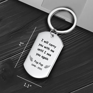 Exclusive Forever In My Arms Sentimental Engraved Keychain - I Will Carry You With Me - 89Prints