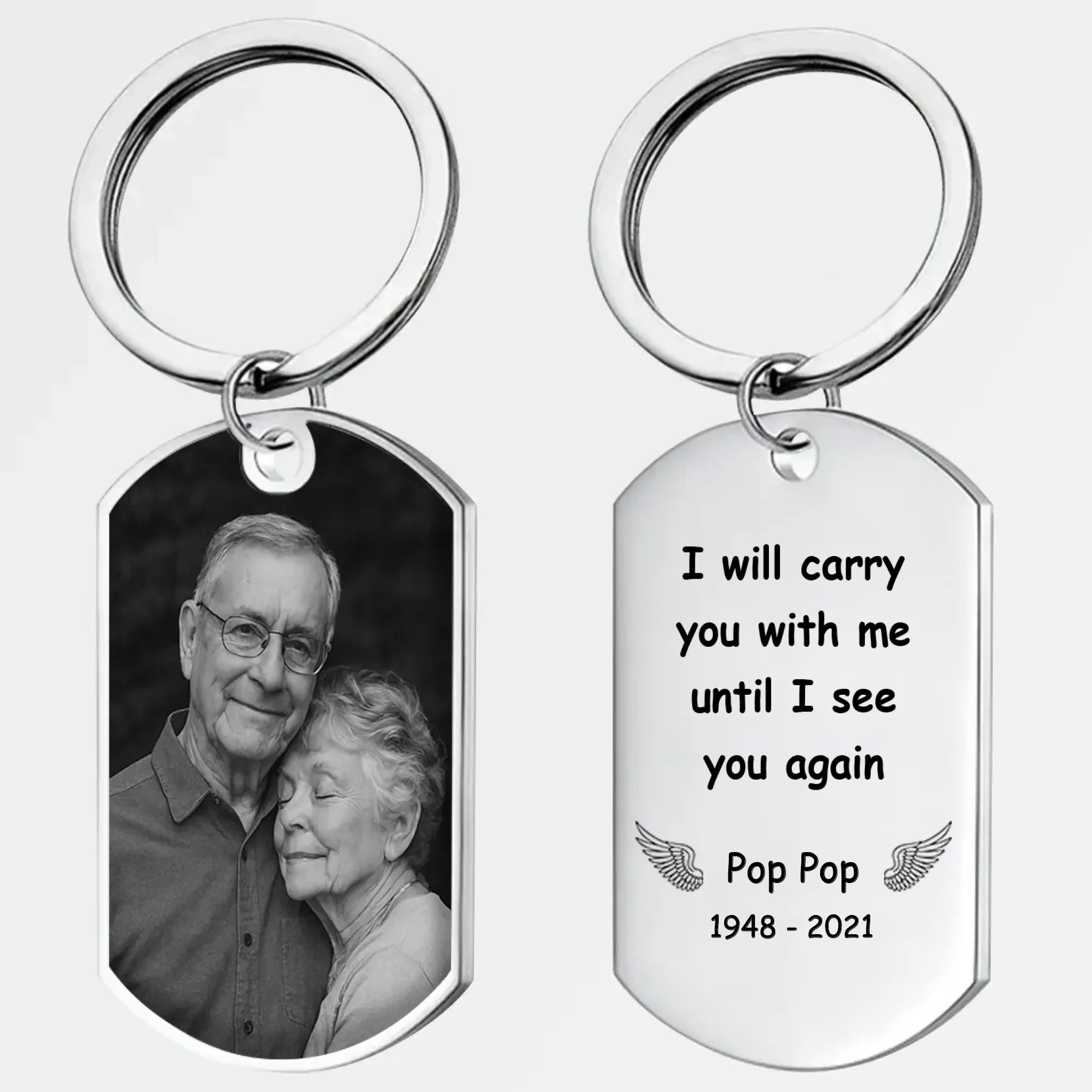 Exclusive Forever In My Arms Sentimental Engraved Keychain - I Will Carry You With Me - 89Prints