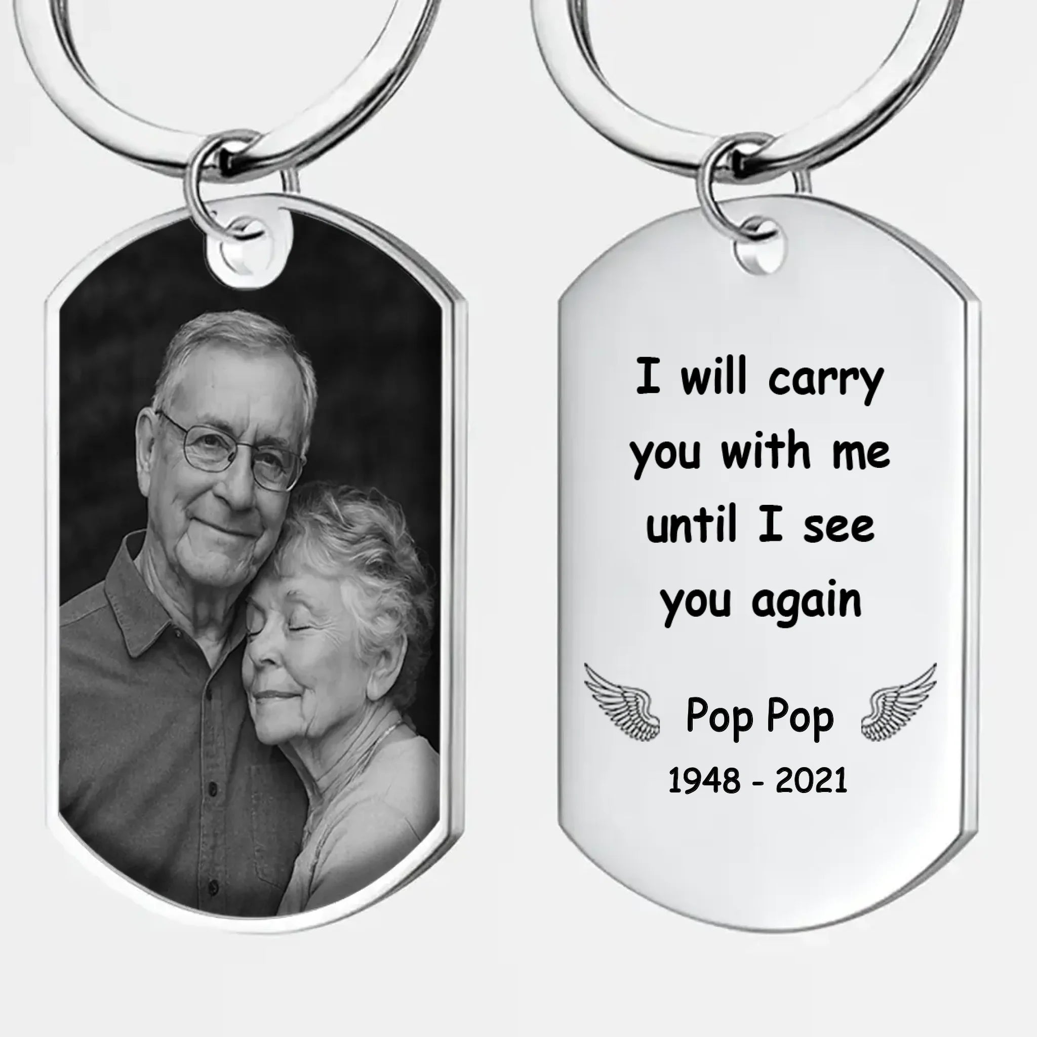 Exclusive Forever In My Arms Sentimental Engraved Keychain - I Will Carry You With Me - 89Prints