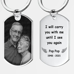 Exclusive Forever In My Arms Sentimental Engraved Keychain - I Will Carry You With Me - 89Prints