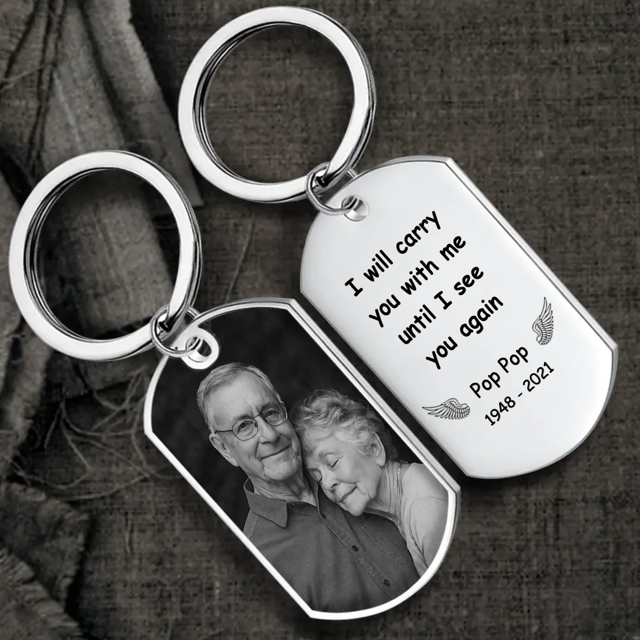 Exclusive Forever In My Arms Sentimental Engraved Keychain - I Will Carry You With Me - 89Prints