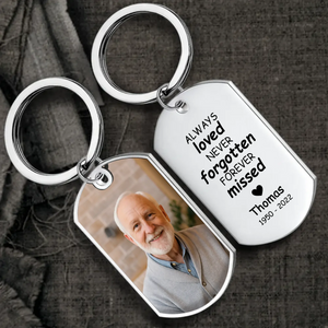 One-of-a-kind Timeless Love Cherished Photo Keychain - Always Loved Never Forgotten Engraved - 89Prints