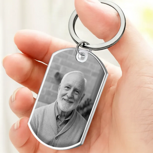 Exclusive Used To Be His Angle Heartfelt Grandparents Keychain - Custom Photo & Name Engraved  - 89Prints