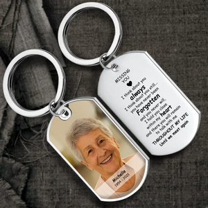 Signature Missing You In My Heart Photo Keepsake Grandparents Keychain - Engraved On One Side - 89Prints