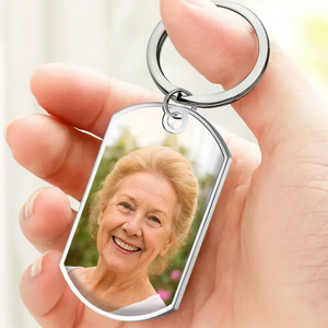 Bespoke Cherished Forever Memorial Photo Grandparents Keychain – Engraved Name and Yearside - 89Prints