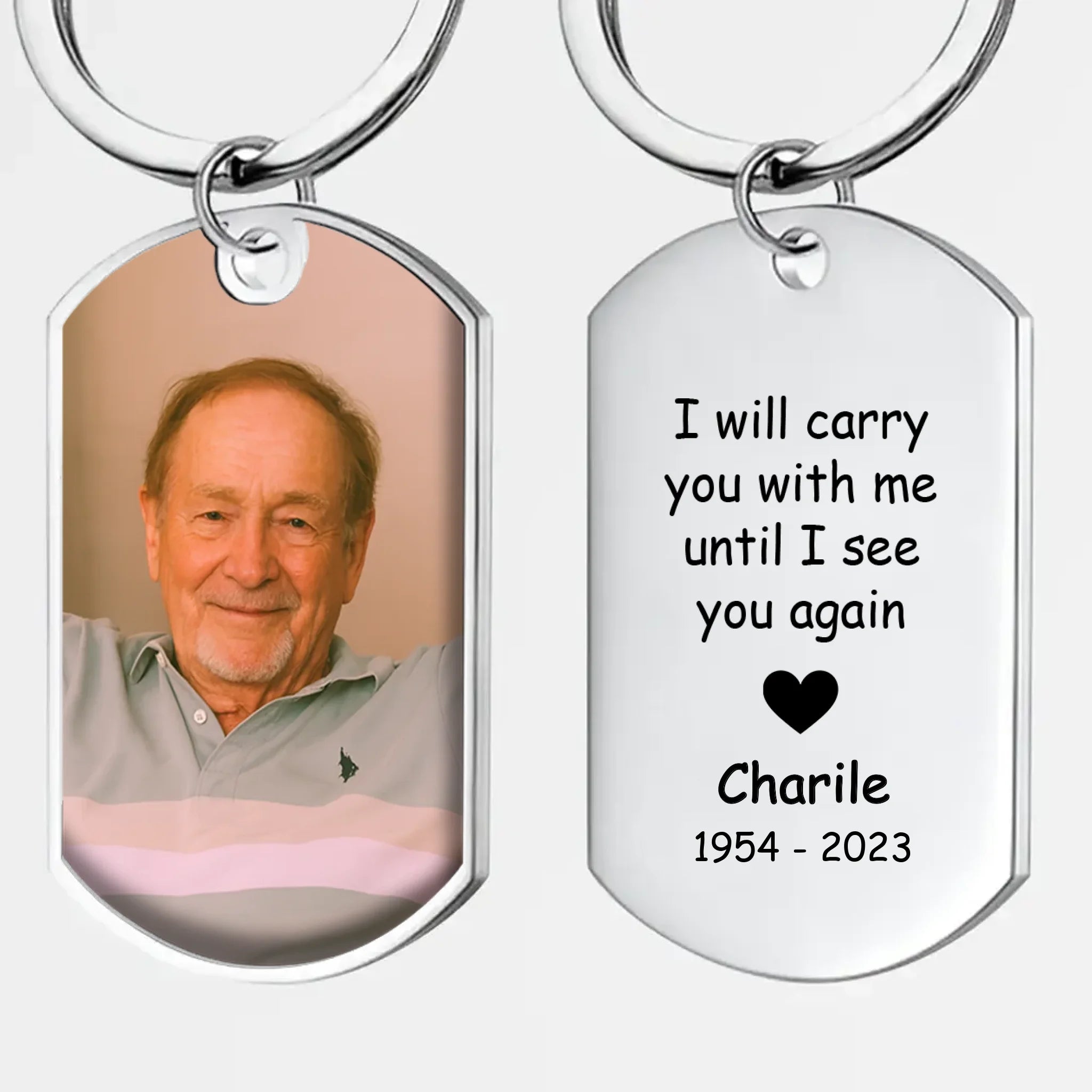 Personalized Carry You With Me Special Photo Grandparents Keychain –  Custom Photo & Engraved Name and Year  - 89Prints