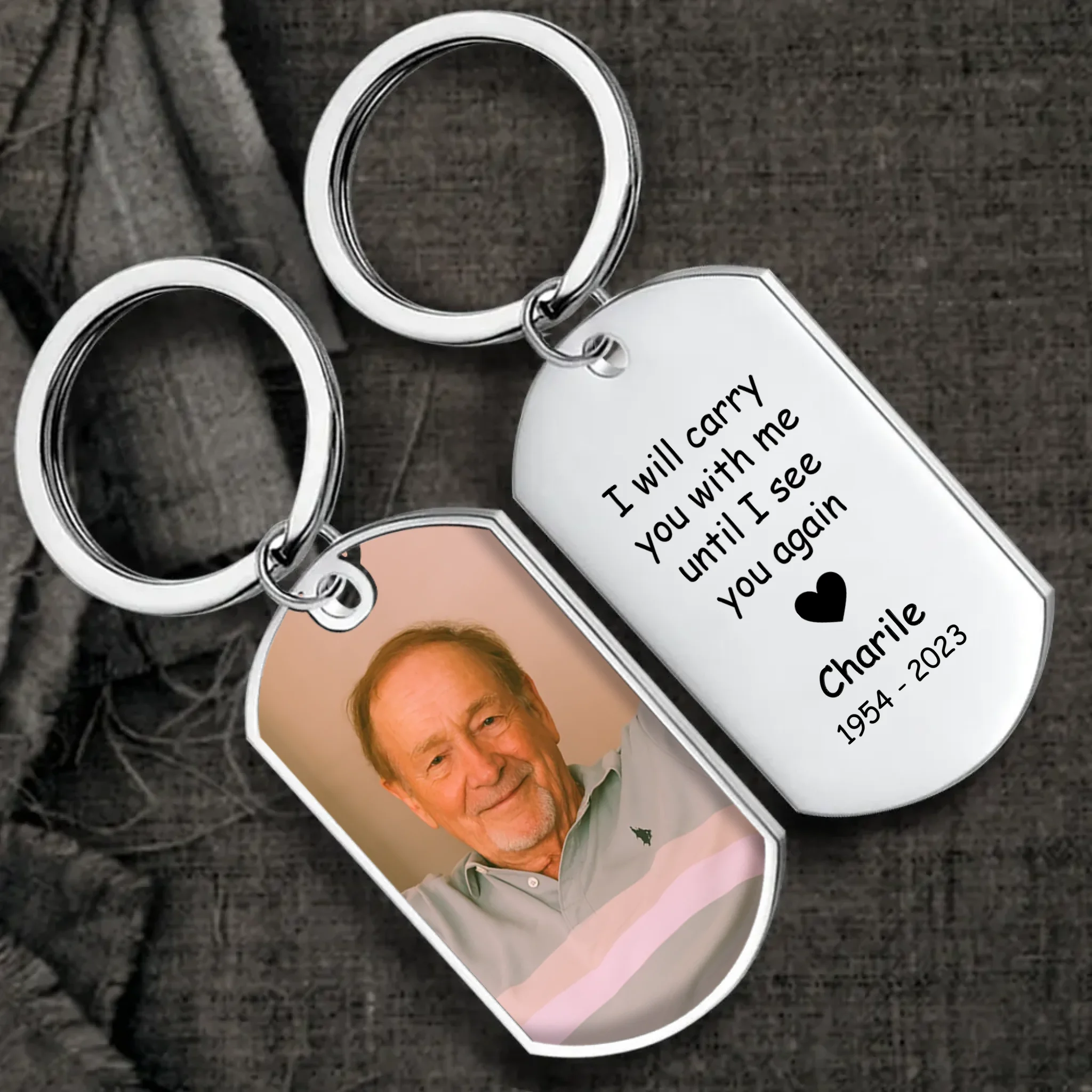 Personalized Carry You With Me Special Photo Grandparents Keychain –  Custom Photo & Engraved Name and Year  - 89Prints