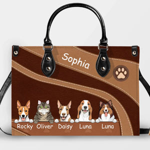 Customized Handbags With Name – Fur Baby Leather HandBag For Dog Groomers- 89Prints