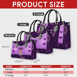 Floral & Artistic Patterned Leather Handbag – Individualized Multiple Pet Arts and Names - 89Prints