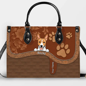 Ornate Paisley & Marble Textured Handbag – Tailor Multiple Pet Illustrations and Names - 89Prints