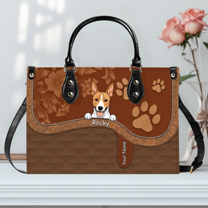 Ornate Paisley & Marble Textured Handbag – Tailor Multiple Pet Illustrations and Names - 89Prints