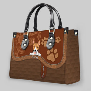 Ornate Paisley & Marble Textured Handbag – Tailor Multiple Pet Illustrations and Names - 89Prints