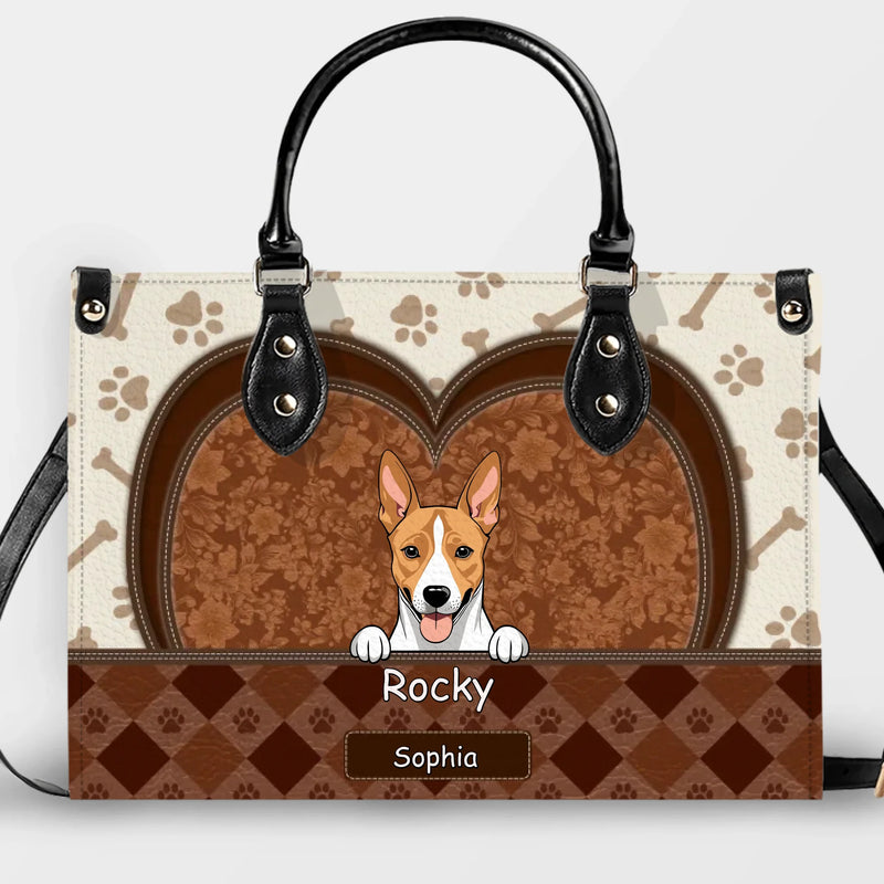 Paw Prints & Bone Patterned Handbag – Bespoke Your Pet Art and Name - 89Prints