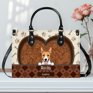 Bespoke Your Dog Art Handbag For Dog Lovers - Paw Prints & Bone Patterned Handbag - 89Prints