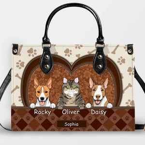 Bespoke Your Dog Art Handbag For Dog Lovers - Paw Prints & Bone Patterned Handbag - 89Prints
