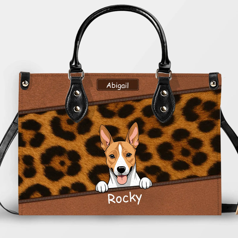 Chic Leopard Print & Diamond Quilted Handbag - Multiple Pet Art & Individual Names - 89Prints