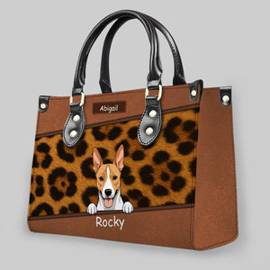 Chic Leopard Print & Diamond Quilted Handbag - Multiple Pet Art & Individual Names - 89Prints