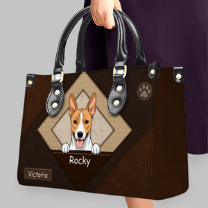 Geometric Frame Design Handbag - Custom Dog Illustration & Names - 89Prints