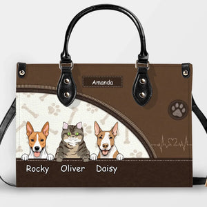 Artistic Graphic Print Designer Handbag - Bespoke Pet Art & Personalized Names - 89Prints