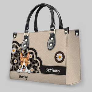 Daisy Scalloped Frame Design Handbag - Custom Dog Gifts For Owners - 89Prints