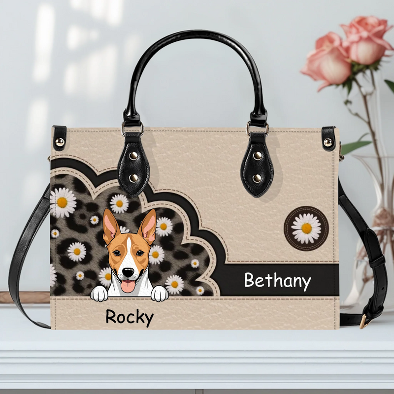 Daisy Scalloped Frame Design Handbag - Custom Dog Gifts For Owners - 89Prints