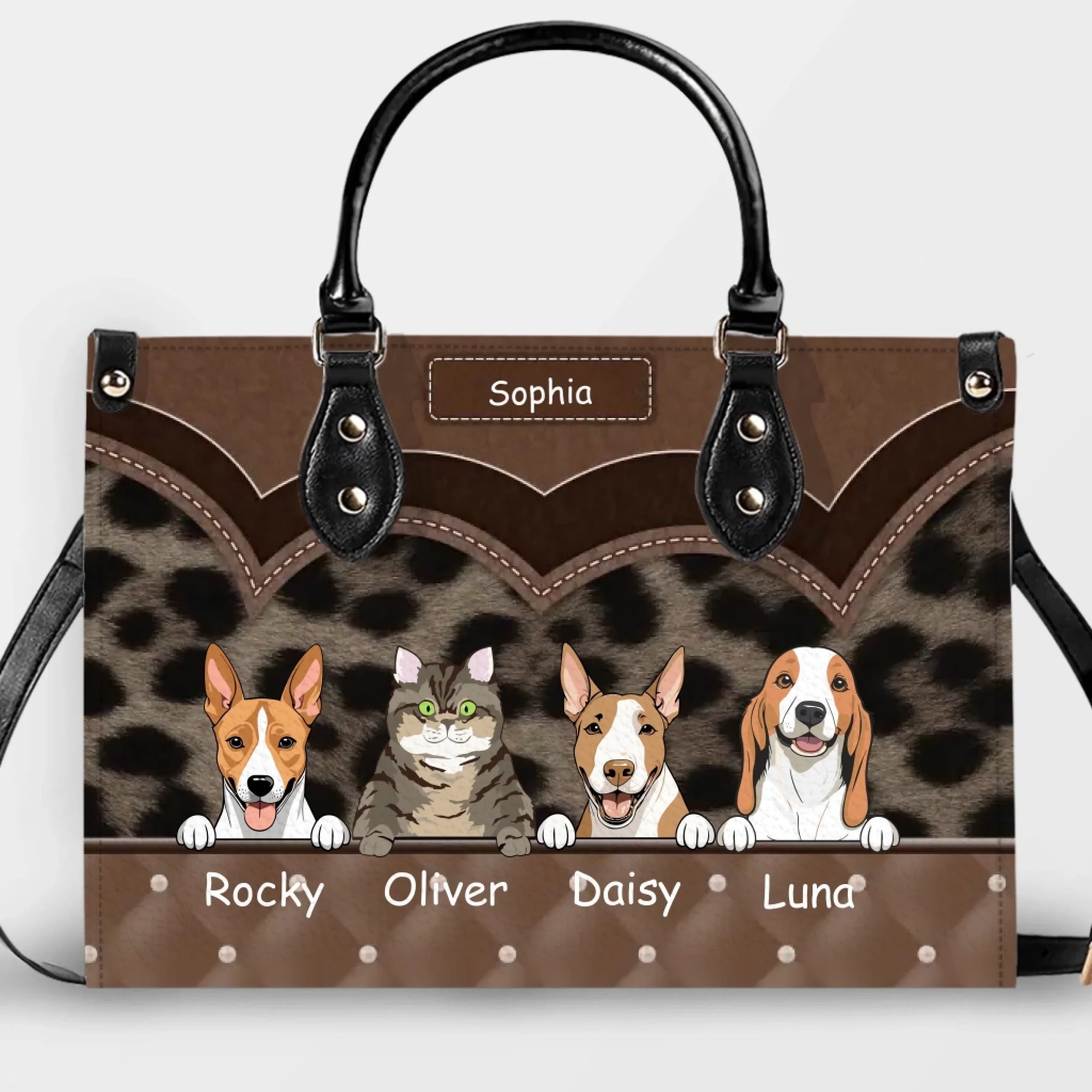 Individualized Wild Leopard Pattern Handbag - Gift Ideas For Dog Lovers - 89Prints