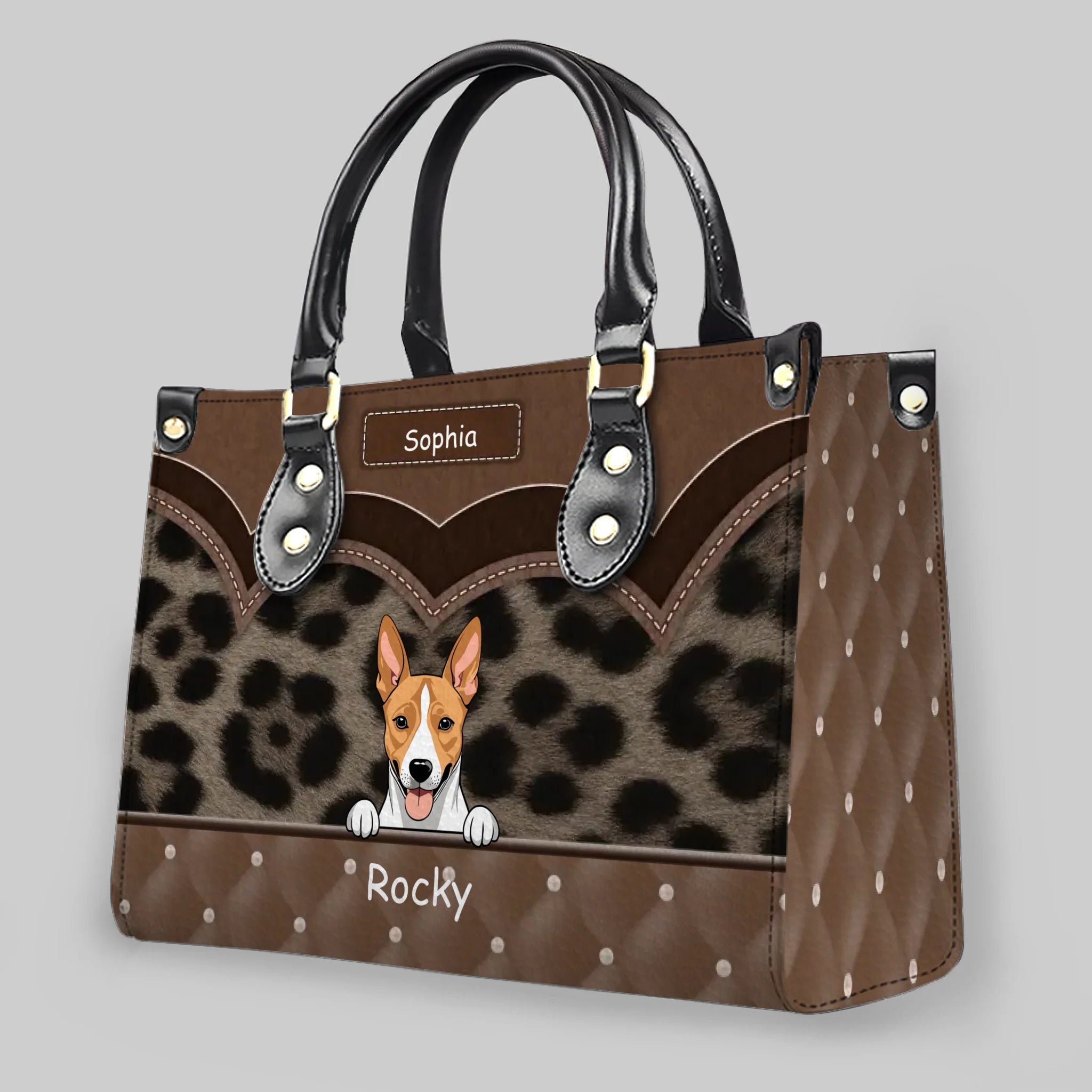 Individualized Wild Leopard Pattern Handbag - Gift Ideas For Dog Lovers - 89Prints