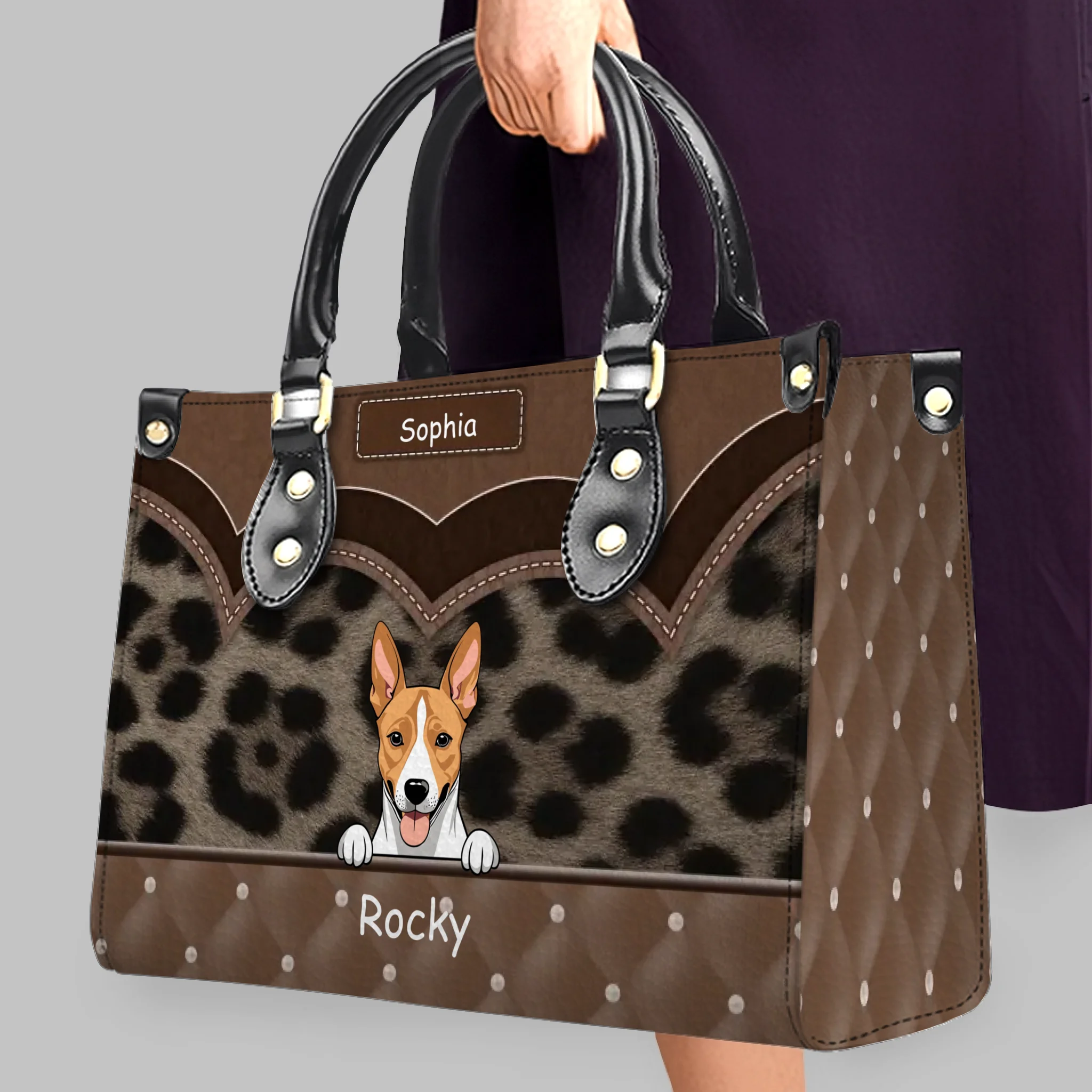 Individualized Wild Leopard Pattern Handbag - Gift Ideas For Dog Lovers - 89Prints