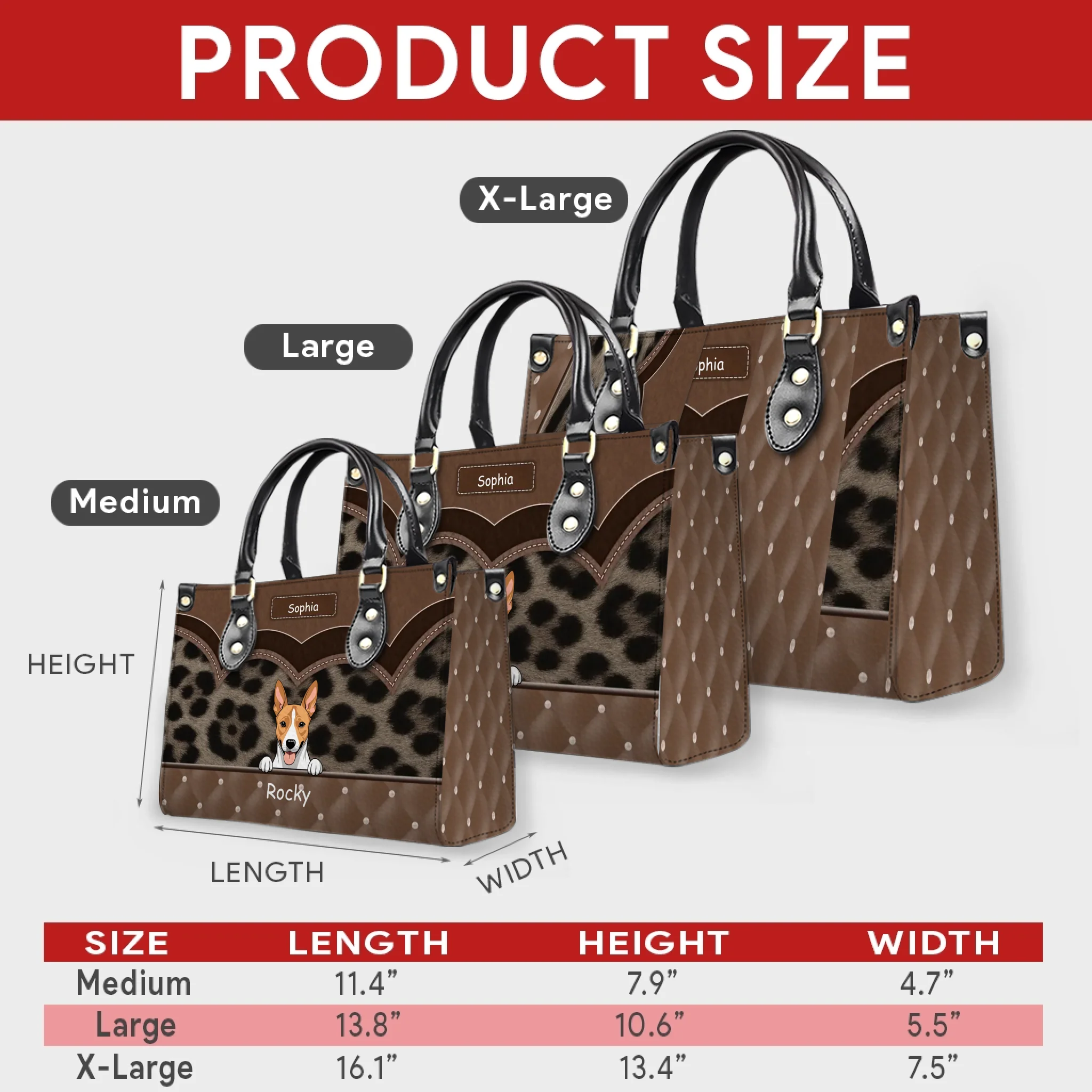 Individualized Wild Leopard Pattern Handbag - Gift Ideas For Dog Lovers - 89Prints