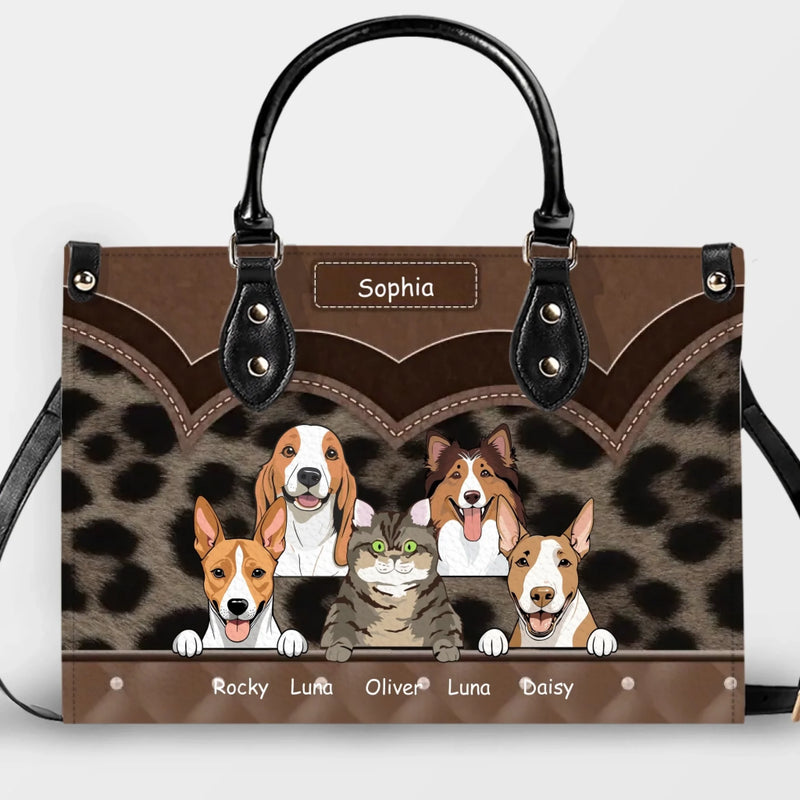 Custom Handbags For Ladies – Scalloped Animal Motif Handbag for Dog Lovers - 89Prints