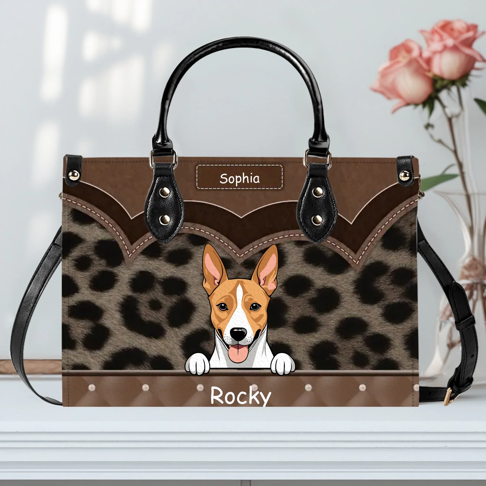 Scalloped Animal Motif Handbag - Exclusive Pet Art & Names - 89Prints
