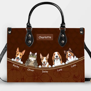 Decorative Floral Motif Handbag For Dog Lovers– Unique Dog Illustration & Names - 89Prints