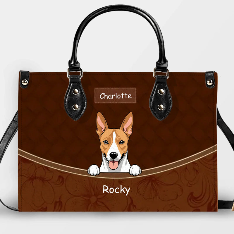 Decorative Floral Motif Handbag For Dog Lovers– Unique Dog Illustration & Names - 89Prints