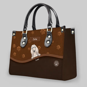 Paw Print Curved Panel Handbag For Dog Owners - Tailored Dog Art & Name Customizable - 89Prints