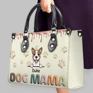Drip Accent Paw Pattern Handbag – Individualized Dog Illustration & Names - 89Prints