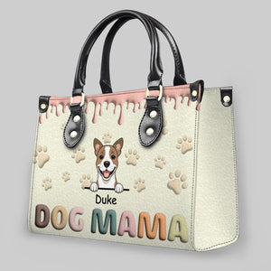 Drip Accent Paw Pattern Handbag – Individualized Dog Illustration & Names - 89Prints