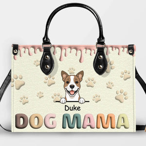 Drip Accent Paw Pattern Handbag – Individualized Dog Illustration & Names - 89Prints