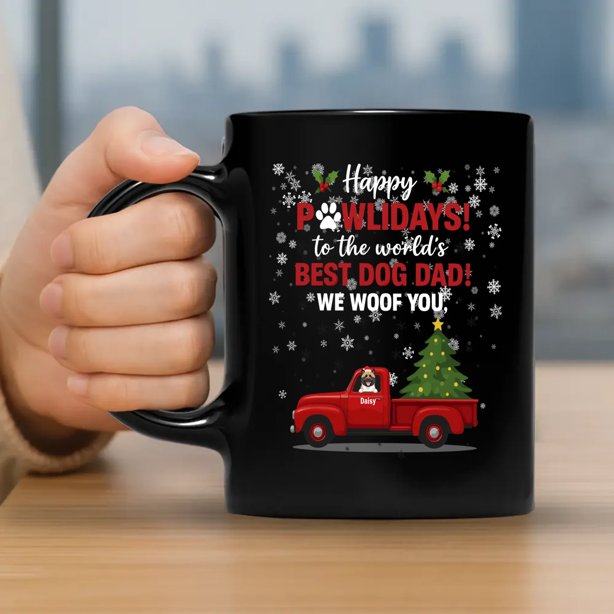 Happy Pawlidays Dog Dad Mug – World's Best Dog Dad Gift - 89Prints