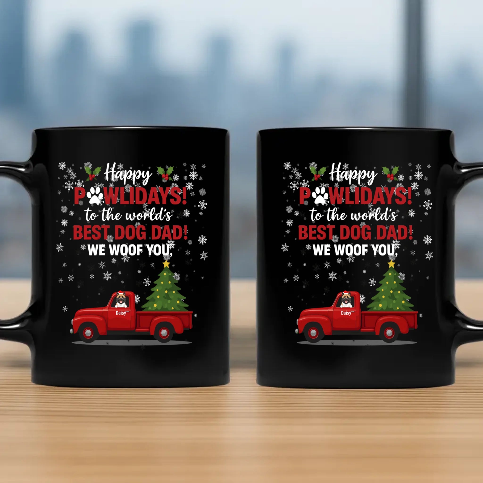 Happy Pawlidays Dog Dad Mug – World's Best Dog Dad Gift - 89Prints