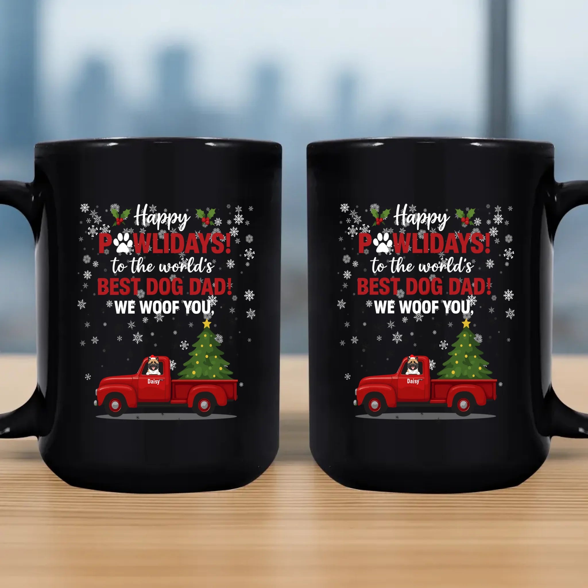 Happy Pawlidays Dog Dad Mug – World's Best Dog Dad Gift - 89Prints