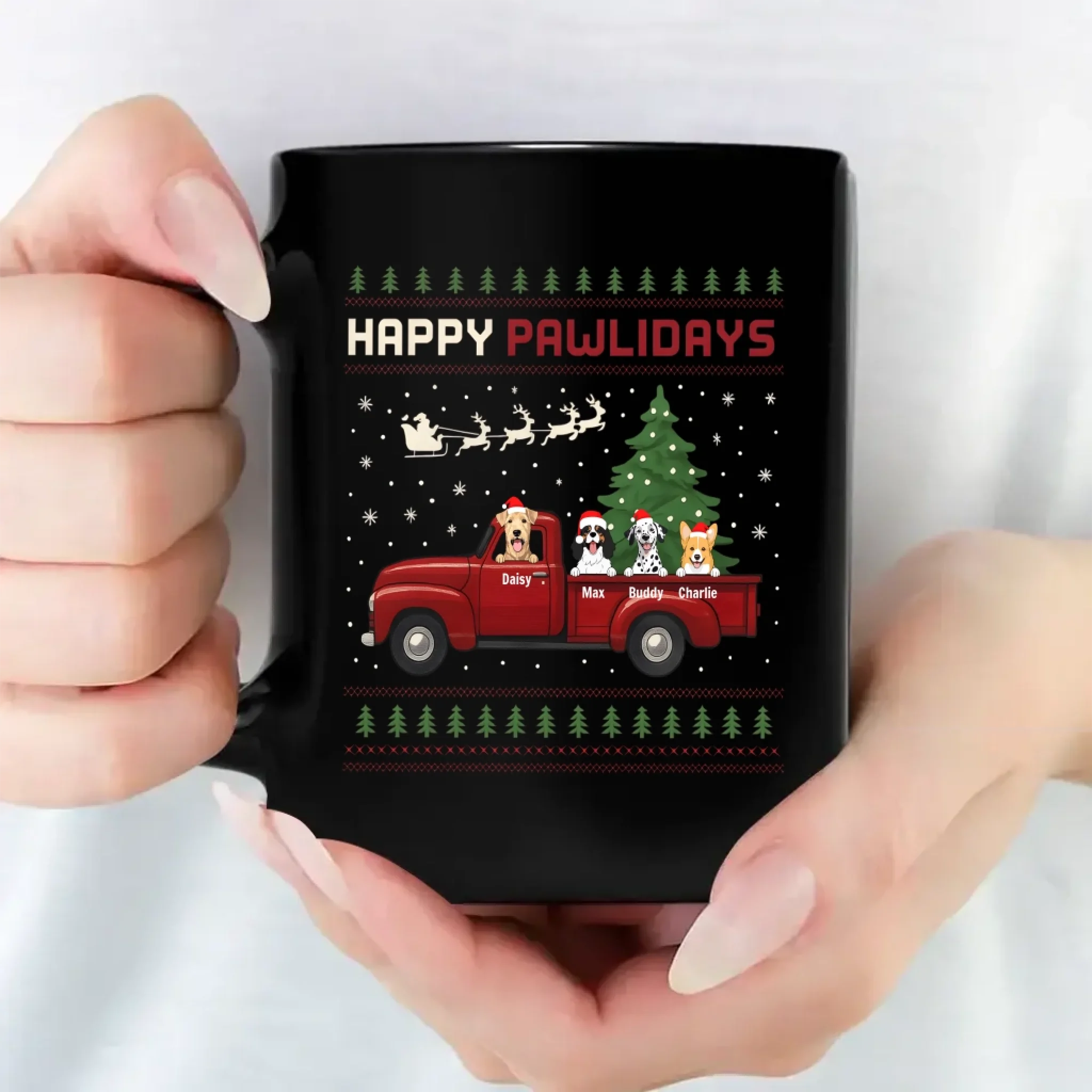 Happy Pawlidays Custom Dog Mug – Heartfelt Dog Lover Gift - 89Prints