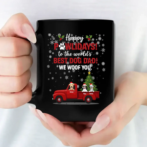 Happy Pawlidays Dog Dad Mug – World's Best Dog Dad Gift - 89Prints