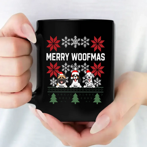 Bespoke Christmas Dog Mug - Merry Woofmas With Custom Dog Name & Clipart - 89Prints
