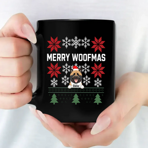 Bespoke Christmas Dog Mug - Merry Woofmas With Custom Dog Name & Clipart - 89Prints