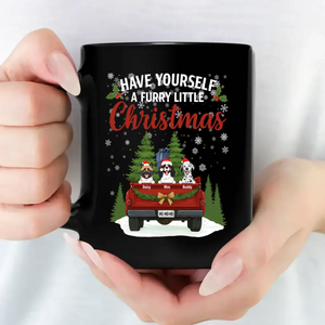 Unique Mug With Dog Clipart - Have Yourself A Furry Little Christmas Gift- 89Prints