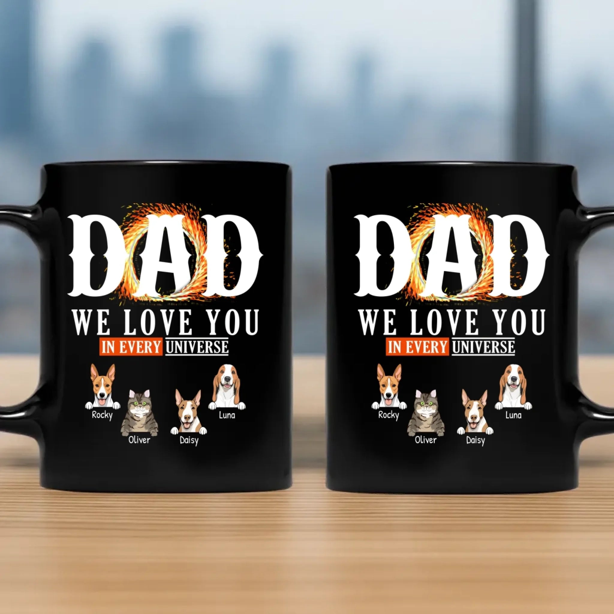 Emotional Personalized Mug With Dog - Dad, I Love You In Every Universe - 89Prints