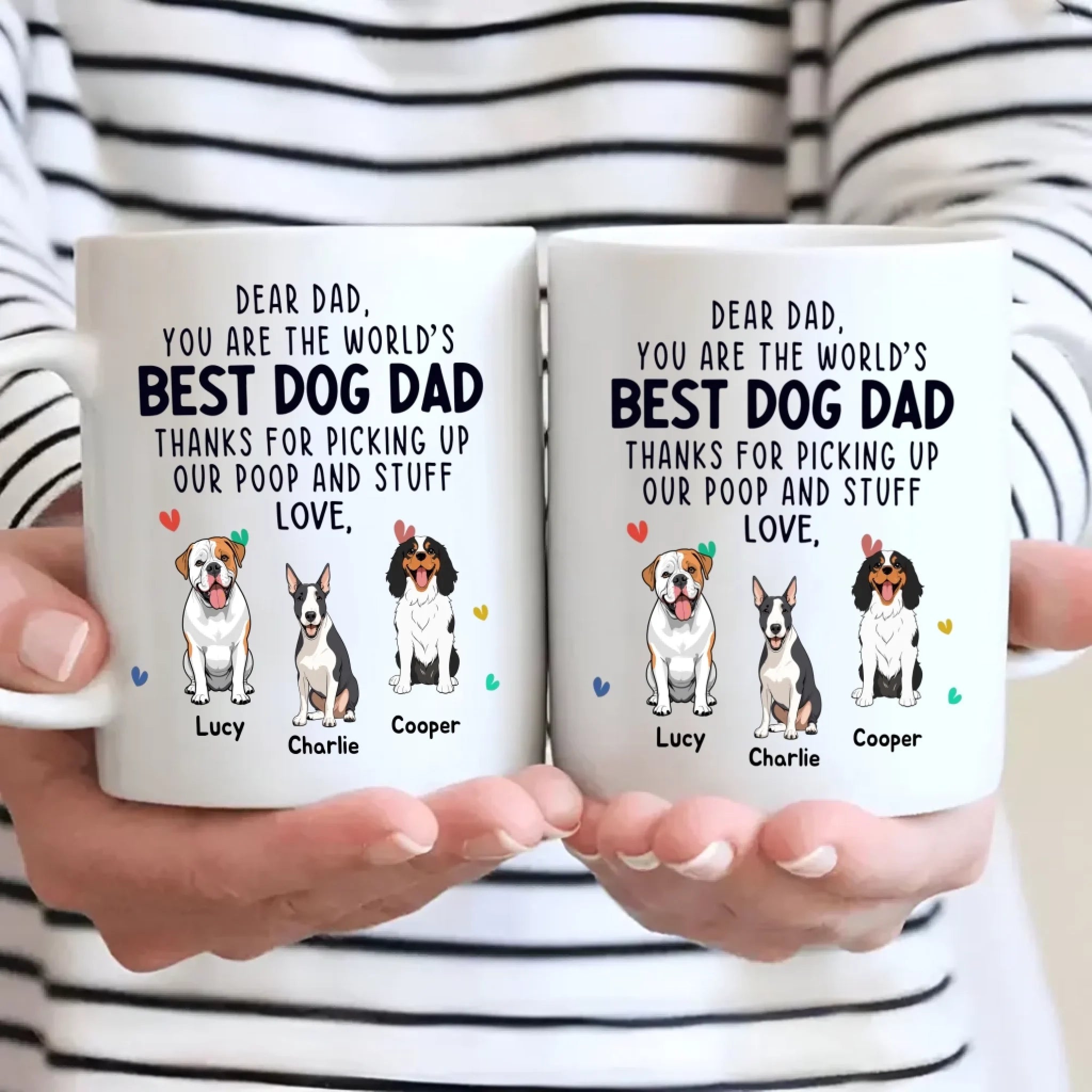 Custom Dog Mug - Dear Dad, You Are The World's - 89Prints