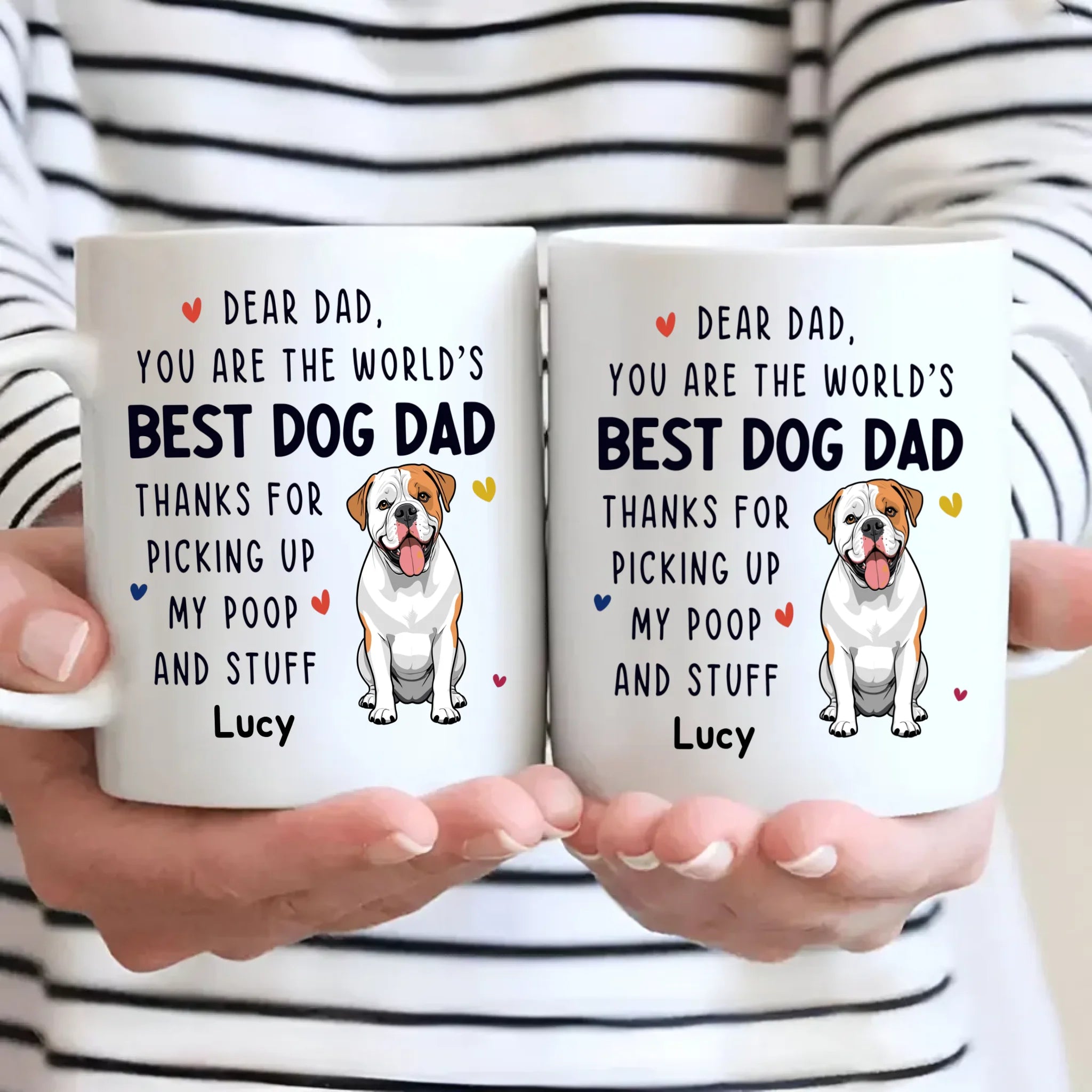 Custom Dog Mug - Dear Dad, You Are The World's - 89Prints